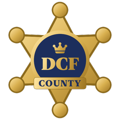 The DCF County star badge